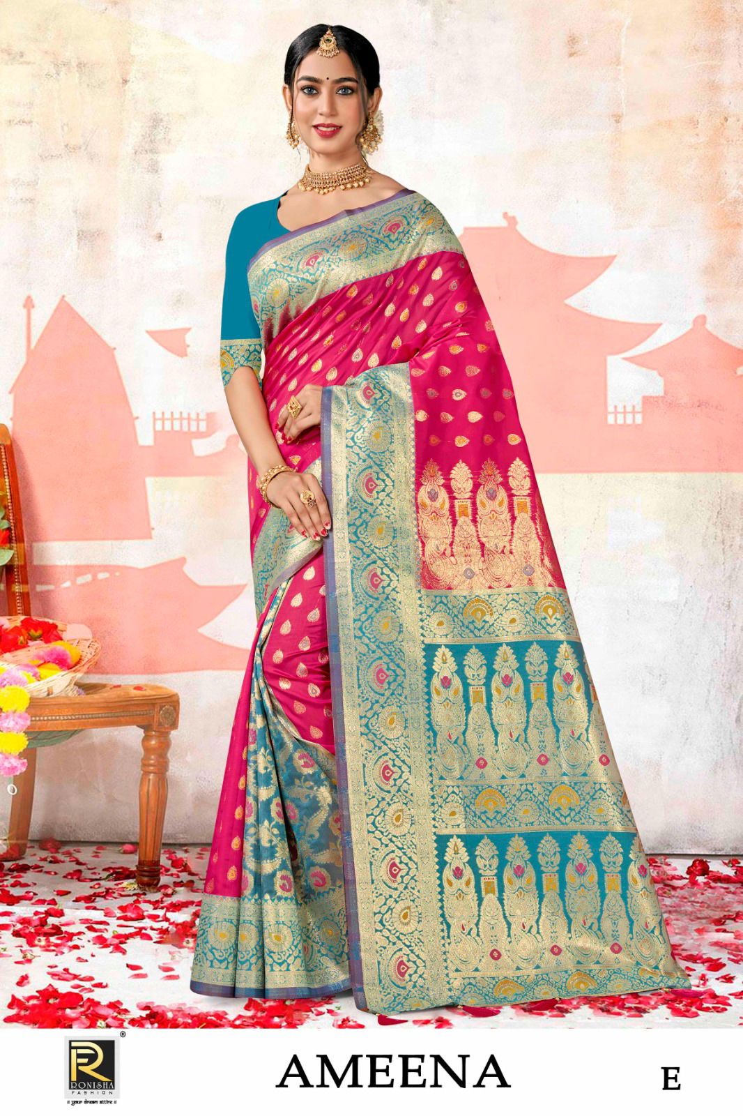 Ameena By Ronisha A To F Designer Banarasi Silk Sarees Wholesale Shop In Surat
